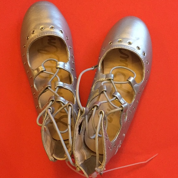 NEW SAM EDELMAN Felicia Stella Eyelet Ghillie Flat - Picture 6 of 7